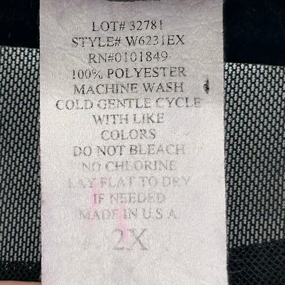 Caren Sport Vintage Sheer Mesh Embroidered Pink Flowers Sz 2X - Picture 5 of 5